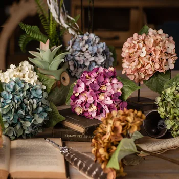 Моделиране на цветя ретро хортензия сватбена декорация на дома, хол монтиране на украса реквизит за снимки фалшиви цветя
