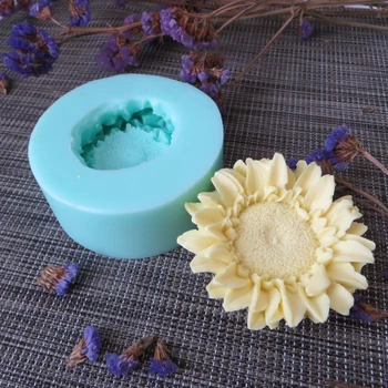 PRZY слънчогледи, цветя силиконови форми за сапун цвете ароматна свещ форма на форма за мыловарения форми от смола глинени форми HC0090 3D