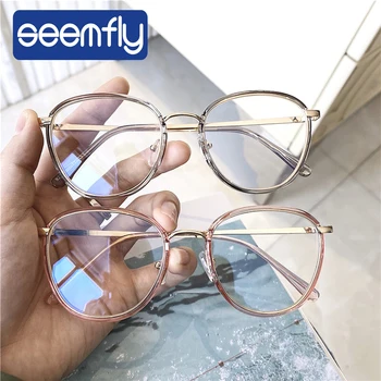 seemfly 2020 Прозрачни Очила Дамски Корейската Версия на Плоско Огледало Ретро Реколта Литературен Кръг Рецепта Рамки За Очила