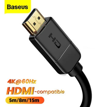 Baseus HDMI-съвместим кабел с HDMI-съвместим Кабел 4K HD High Definition Кабели За лаптопи, телевизори, монитори, Проектори 5 м/8 м/15 м