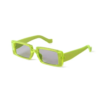 2022 Зелени Правоъгълни Слънчеви Очила малки за Жени, Брендовый Дизайн на 90-те години, Реколта Правоъгълни Рамки, Модни Широки Слънчеви Очила, Дамски