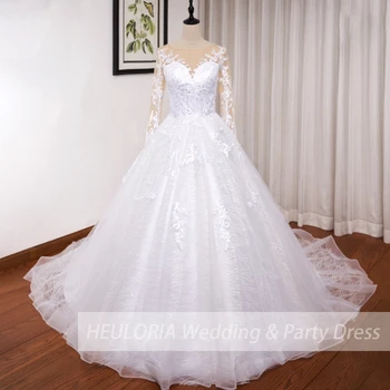 Сватбена рокля в стил бохо с дълъг ръкав на Сватбена Сватбена рокля с дантелен аппликацией Сватбена рокля на Принцеса Robe De Mariee Булчинската Рокля на Булката