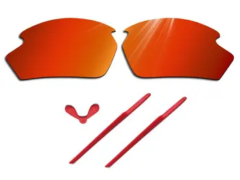 Glintbay 100% Точен монтаж Огнено-червени сменяеми лещи и червена гума комплект за слънчеви очила Oakley Rudy Project Rydon (САМО SN79)