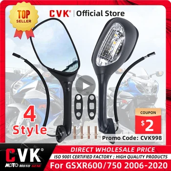 CVK Огледало за Обратно виждане Led Лампа за Задно виждане За Сузуки GSXR750 GSXR GSX-R 750 K8 2006 2008 2009 2010 2011 2012 2013 2014 2015 2016