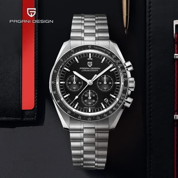 PAGANI ДИЗАЙН на Мъжки Часовници най-добрата марка на луксозни Кварцови часовници за мъже VK63 спортни водоустойчив часовник от неръждаема стомана за мъже, Хронограф
