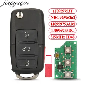 Jingyuqin 4B Дистанционно ключ 315 Mhz ID48 За VW Golf 4 5 6 Jetta, Passat CC Tiguan Polo, Beetle Touran 1J0959753AM/DC/T/NBG92596263
