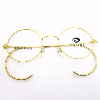 46 мм Ретро Кръг на Античния Жично Панели Метални Рамки За Очила Цвят: Златист, Сребрист Ретро Пълен Ръб Ретро Мъжки Дамски слънчеви Очила Късогледство Rx able