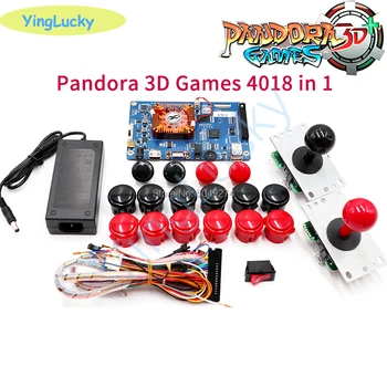 Pandora Box 3D 4018 в 1 DIY игри набор от Аркадни комплект бутон Джойстици Аркадна конзола машина за Домашен кабинет на помещение с ръководството на