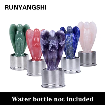 Runyangshi 1 бр. на Всички видове естествен кристал 3 инча Ангели кристални лековита бутилка за вода не е включено в комплекта Скъпоценен камък Рейки