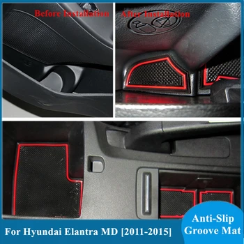 Авто Врата Подложка за Hyundai Elantra MD Avante i35 2011 2012 2013 2014 2015 Нескользящие Подложки Межкомнатная рамка, която Панел/Чаша