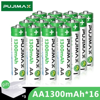 PUJIMAX 16 Бр ААА Акумулаторна Батерия 800 mah 1,2 В Ni-MH акумулаторни Батерии За Камерата и Микрофона Заключване на пръстови отпечатъци Играчки с Дистанционно Управление