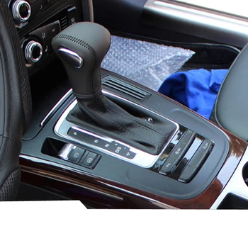 Висококачествена Капак Кожена Дръжка на скоростния за Audi A4L A6L Q5 Q7 Аксесоари за интериора на колата си стил Автомобили