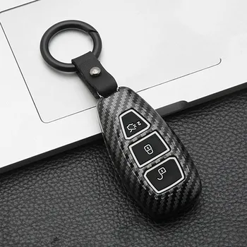 Калъф за Автомобилни Ключове от Въглеродни Влакна ABS Калъф за Ford Fiesta Focus 3 4 Mondeo Ecosport Kuga Focus ST Автомобилен Ключ Дистанционно Ключ на притежателя