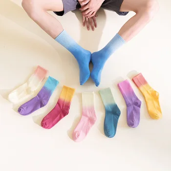 Чорапи приливи и отливи, градиентные чорапи до средата на бедрото, баскетболни спортни чорапи с завязками, чорапи за скейтборд, двойката модели мъжки и женски чорапи