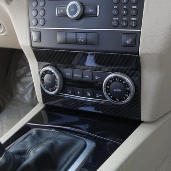 ABS Въглеродни Влакна За Mercedes Benz GLK Class X204 300 260 2008-2012 Вътрешна Панел Превключвател Климатик Рамка Етикети