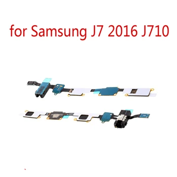 Начало Бутон Конектор за Слушалки За Samsung J7 J710 Galaxy J7 2016 J710F J710H J710FN Оригинален Телефон Ново Меню Гъвкав Кабел с Ремонтна Част