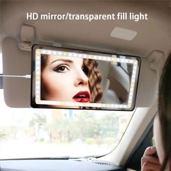 Автомобилно огледало в Сенниците с 60 led крушки Универсално Превозно средство USB Charge Touch Screen Travel Vanity Mirror