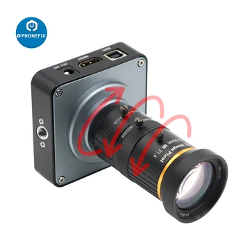 Запис на видео на живо камери 38mp цифров електронен стереомикроскоп камера с 5.0 mm-50 mm 3.0 MP F1.4 Обектив с променливо фокусно разстояние