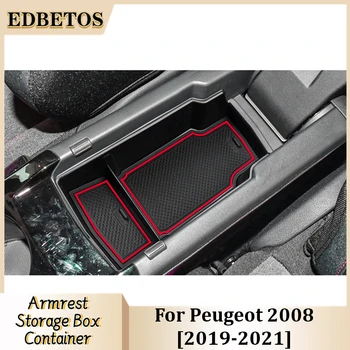 Авто Подлакътник Кутия За Съхранение на Тавата За Peugeot 208 2008 GT E2008 E-2008 2008 II E-208 E208 2019 2020 2021 Аксесоари