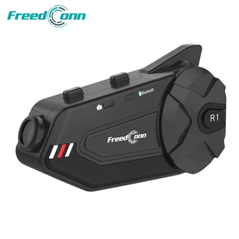 Freedconn R1, Плюс Каска на Мотоциклет Слушалки 1000 м Bluetooth домофонни системи За 6 Rider Group Wi Fi Видео Регистратори FM Raido Водоустойчив