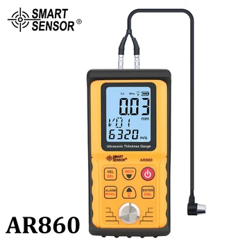 Ултразвукова дебелометрия Цифров диапазон на измерване на ламарина: от 1.0 до 300 мм (стомана) Измерване на скоростта на звука Smart Sensor AR860