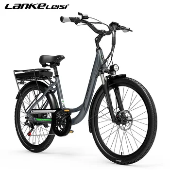 2021 Нов Електрически Велосипед LANKELEISI es300 500 Вата на Градския Ретро Велосипед 48 В Ретро Електрически Велосипед Дама Градски, Крайградски Пътнически Велосипеди