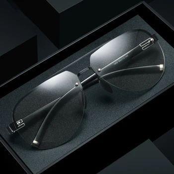 Слънчеви Очила за Мъже Пилотните Улични Фотохромичните Очила Ден за Нощно Виждане Колоездене Спорт Шофиране Поляризирани UV400 Очила За Мъже 1902