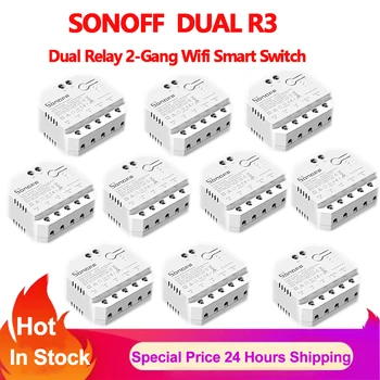 Sonoff Dual R3 Двойното Реле 2 На Бандата Умен Wi-Fi Превключвател С Измерване На Мощност Двустранно Управление На Рольставни Електрически Ключ Завеса