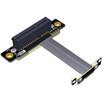 PCIE Странично PCIe3.0 x1 Включете x4 Женски Кабел EMI Екраниране на 8 gbps PCI-E III 1x 4x Удължител Странично Лентов Кабел Лакът Правоъгълен