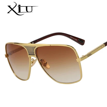XIU мъжки слънчеви очила, най-новите реколта големи очила в рамки, летен стил, маркови и дизайнерски слънчеви очила oculos de sol UV400