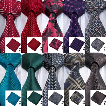 33 Стил Вратовръзка За Мъжете, Вратовръзки, Многоцветни Копринени Класически Жаккардовый Тъкани Вратовръзка, Шал, Ръкавели, Определени За Бизнес Партита, Сватбени Вратовръзки