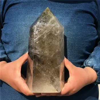 8,2-фунтовый горния натурален тъмен кристал Обелиск кристален жезъл акупресура изцеление на Рейки
