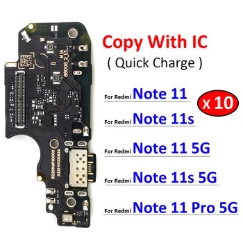 10 бр./лот, Нова такса зарядно устройство Flex PCB За Redmi Note 11 Pro 11s 4G 5G Global конектор USB порта Докинг станция за зареждане и Гъвкав кабел
