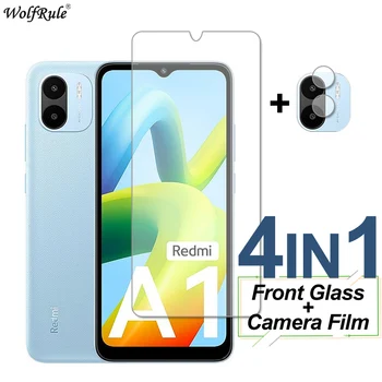 4в1 Закалено Стъкло За Xiaomi Redmi А1 Плюс Протектор на екрана Защитно Фолио За Обектива на Камерата на Телефона, За Xiaomi Redmi A1 A1 + Стъкло