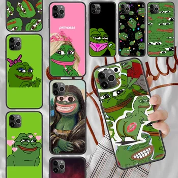 тъжна жаба пепе мем Калъф За вашия Телефон, Калъф За iPhone 5 5s se 2 6 6s 7 8 12 mini plus X XR XS 11 PRO MAX черно 3D hoesjes тенденция