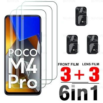 За Xiaomi Xiomi Poco M4 Pro 4G 6в1 Предната Гидрогелевая Мека Фолио Калъф За Poco Poko M 4 M4 Pro 5G Защита на Екрана на Обектива на Камерата