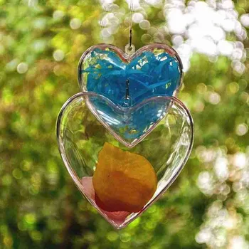 6 см Прозрачен Пластмасов Балон във Формата На Сърце, Прозрачна, Открита Финансирани, Украси За Коледната Елха, Окачване, Украса на 