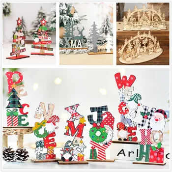 Нова Година 2023 Подарък Джудже Дървени Орнаменти на Коледна Украса за Дома Кукли Вино на Кутията Навидад Noel Натальная Коледно Дърво Декор