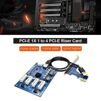 PCI-E X1 слот за PCI-E X16 Адаптер за Разширителни Карти от 1 до 4 Порта PCI Express Комутатор Множител USB 3.0 Странично Карта за Windows, Linux, MAC