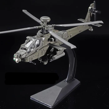 НОВА Америка AH-64 Apache Програма Сплав Хеликоптер Модел Самолет Моделиране Метален Летящ Модел Звук и Светлина Детска Играчка за Подарък