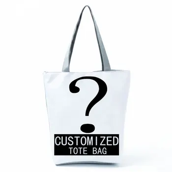 Самостоятелна Индивидуална Женска чанта-тоут С Логото на Печат По Поръчка на Вашите снимки Чанти за пазаруване САМ Ръчна чанта на Рамото Множество Еко чанта