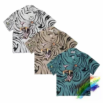 Тениска WACKO MARIA с Принтом Тигър 2022ss, Мъжки и Женски Хавайски Ризи с високо качество 1:1, Тениска, Лятна тениска с къс ръкав