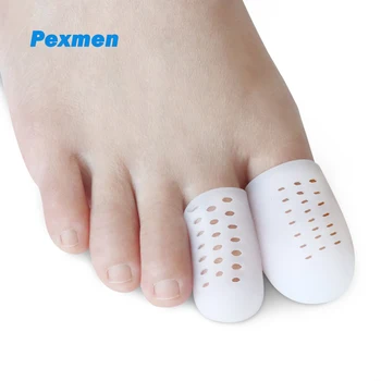 Pexmen 4 бр. Гел протектори за крака, Дишаща подплата, за отпечатъци, Предпазват от болка при липса или вросшем ногте, мехури и мехури.