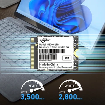 Твърд диск WALRAM m.2 nmve 1 TB 512 GB 3500 М/с М. 2 NVMe 2230 PCIe3.0x4 SSD Вътрешен твърд диск за Microsoft Surface Pro 7 + 8 Steam Deck