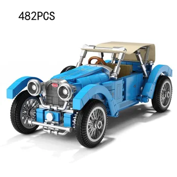 Технически Ретро автомобили градивен елемент на 1928 Bugatti T38A chiron модел откатного колата парна монтаж на тухли, играчки за момчета, подаръци