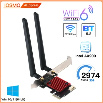 5374 Mbps Wi-Fi 6E AX210 Безжичен WiFi Адаптер трибандов 2,4 G/5G/6 Ghz Bluetooth 5,3 802.11 AX AX200 PC WiFi Мрежова карта Win 10/11