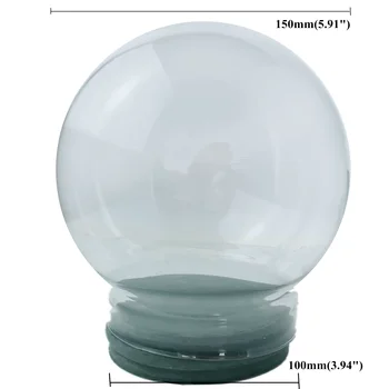 150 мм САМ на Празна стъклена снежна топка с гумена запушалка Диаметър на Голям DIY подарък снежна топка Аксесоари