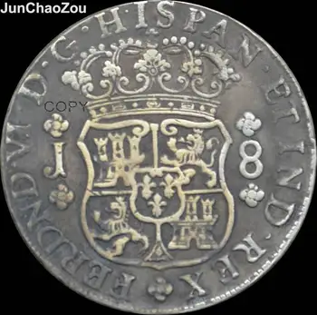 1753 Испанска монета 8.J. pillars Долар със сребърно покритие копирни монети може да се контролира теглото на продукта