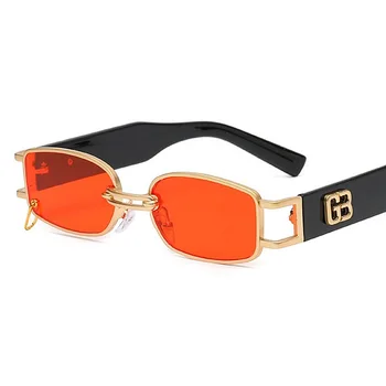 Най-новите Дизайнерски Слънчеви Очила в Стил хип-хоп За Мъже И Жени в Стил рап, Квадратна Златна Метална Дограма, Луксозни Дамски слънчеви Очила в Стил хип-хоп