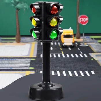 1БР Куклена къща сцена модел бижута Мини светофари светофари, играчка модел